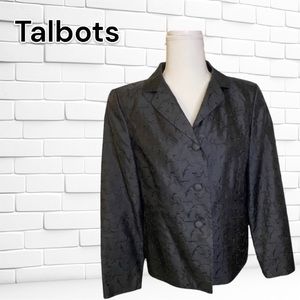 Talbots Black womens blazer decorated with an embroidered design